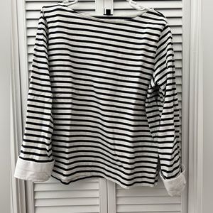 J. Crew boatneck striped cotton shirt